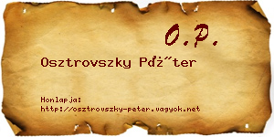 Osztrovszky Péter névjegykártya